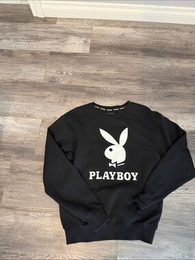 PLAYBOY Black Crewneck with White Bunny Logo